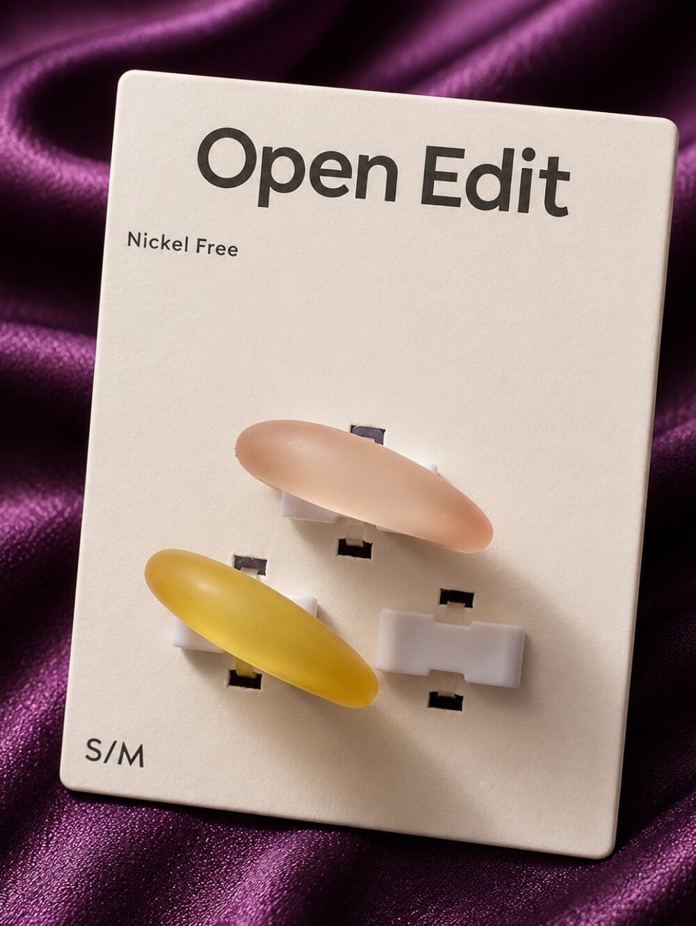 Open Edit Sunset Ombré Resin Ring Set NWT | Peach & Yellow Frosted Minimalist CC